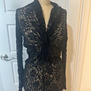 Karen Kane Black Lace Blouse